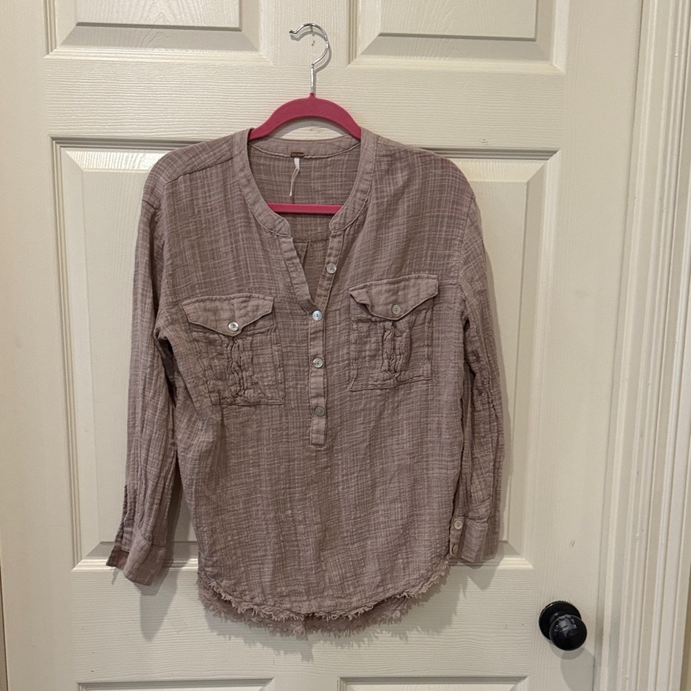 Free People Talk To Me frayed hem top, medium - Picture 3 of 9